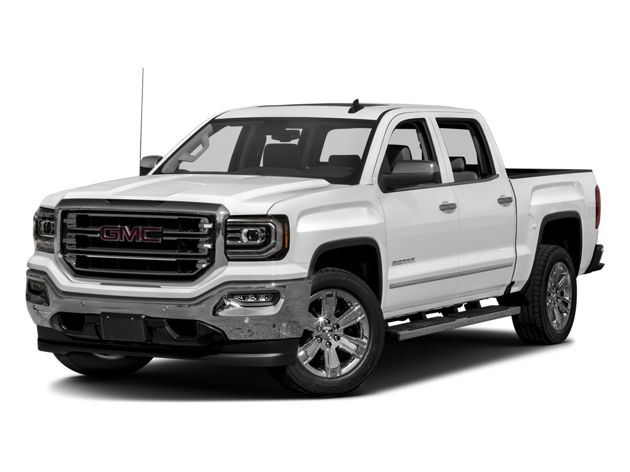 2018 GMC Sierra 1500 SLT in White Frost Tricoat — front three-quarter view