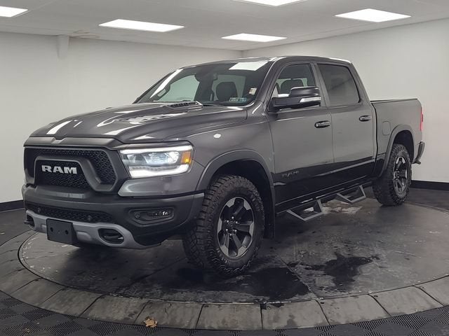 2019 RAM 1500 Rebel in Gray — front three-quarter view