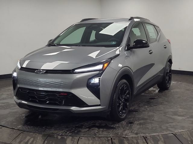 2027 Chevrolet Bolt RS in Sterling Grey Metallic — front three-quarter view