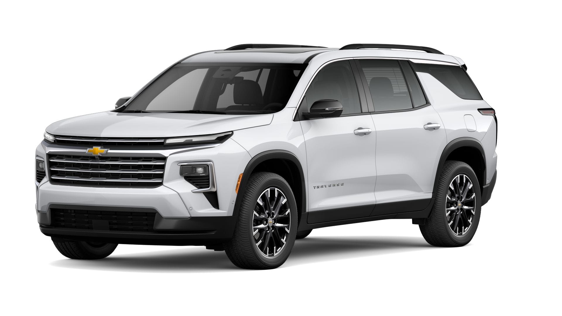 2026 Chevrolet Traverse LT in Polar White Tricoat — front three-quarter view