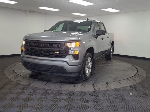 2023 Chevrolet Silverado 1500 Custom in Sterling Gray Metallic — front three-quarter view