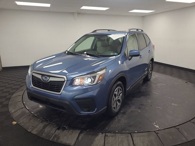 2019 Subaru Forester Premium in Blue — front three-quarter view