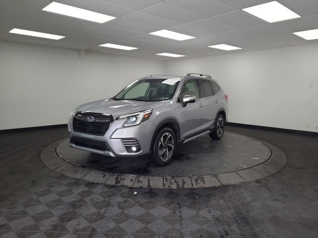 2023 Subaru Forester Touring in Silver — front three-quarter view