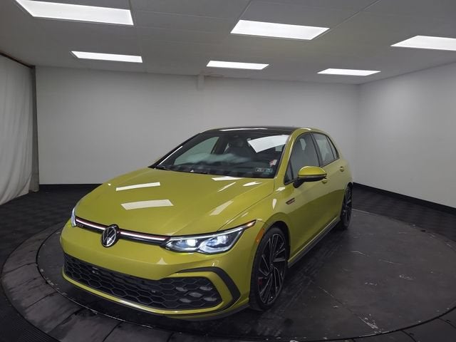 2022 Volkswagen Golf GTI Autobahn in Green — front three-quarter view